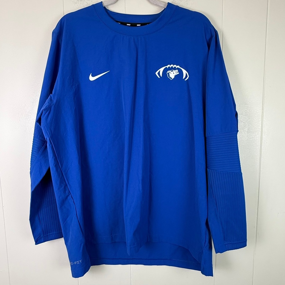 Nike Dri-FIT Football Long Sleeve Training‎ Top Blue Panther Logo Mens